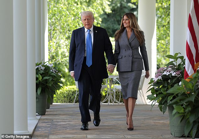 First lady Melania Trump stayed home