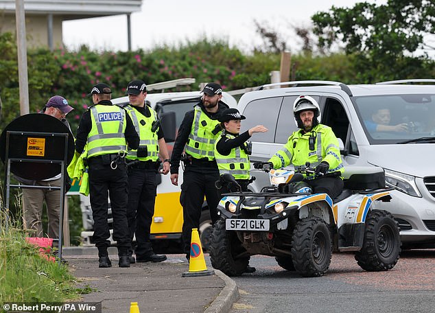 Local police are securing both of Trump's Scottish courses