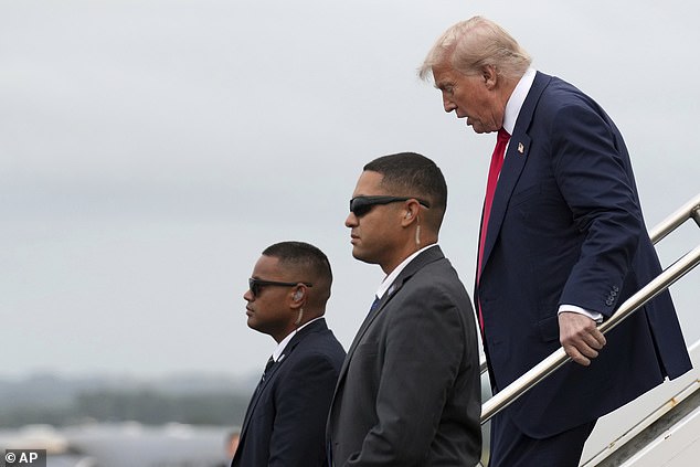 Mr Trump landed in the country earlier today for a four-day visit to both of his golf clubs in Aberdeen and Ayrshire