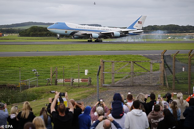 The president flew to Scotland, where he owns two courses as part of a business empire he has maintained while in office