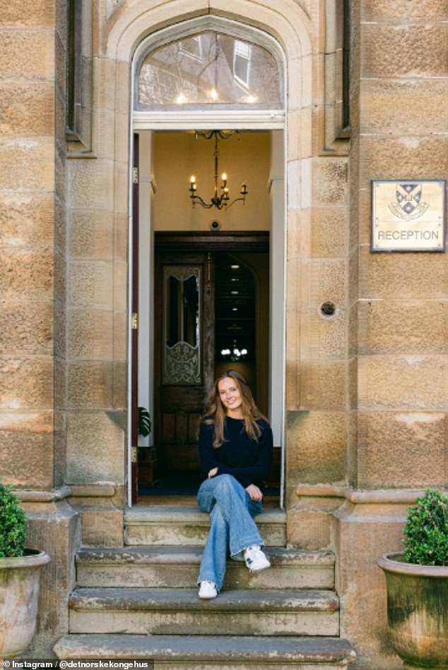 The princess put her best foot forward and appeared in great spirits as she posed on the university's campus