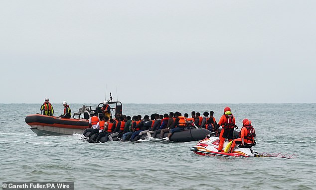 Since Labour ¿s leader became Prime Minister last July, only 446 people have been charged with any immigration offence, figures published by Parliament have revealed. Pictured: A small boat carrying people thought to be migrants