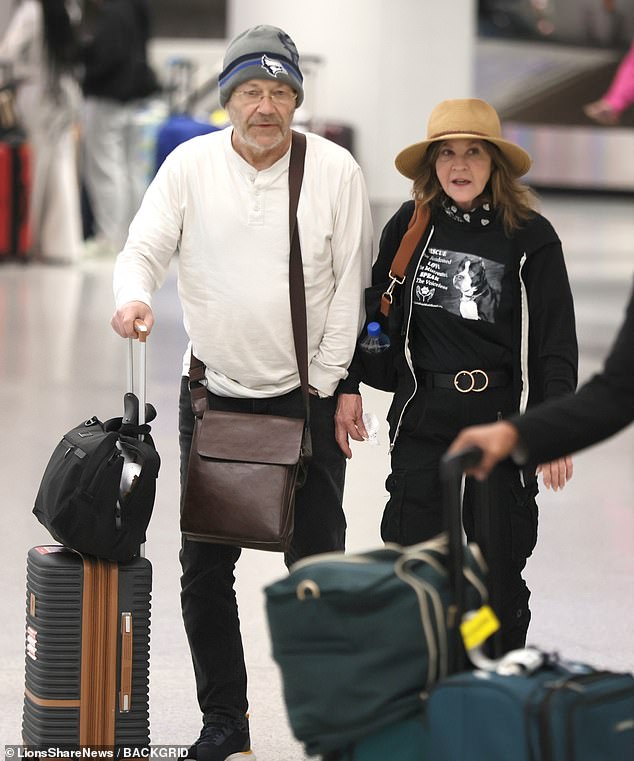 The star looked relaxed as she touched down in LA