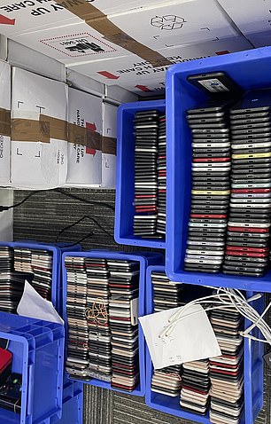Mr James's phone was pinging from a business unit in Hong Kong, where the Mail found boxes of phones from around the world
