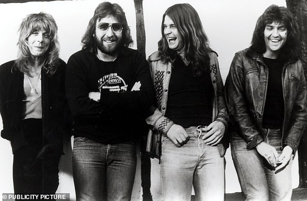 Pictured on the Blizzard of Ozz tour, pictured far left, Randy Rhoads, pictured second right, Ozzy Osbourne