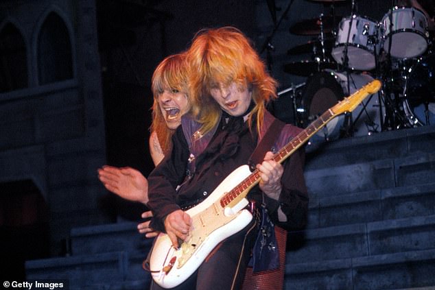 Bernie Tormé (pictured performing at Madison Square on the Diary of a Mad Man Tour) was drafted in to replace Rhoads,