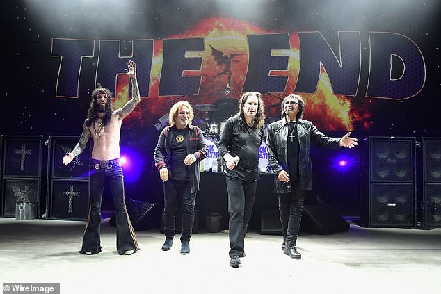 Black Sabbath's solo tour - The End - saw them perform in locations across the world. Above: Osbourne with Butler, Iommi and Tommy Clufetos, who filled in for original drummer Ward