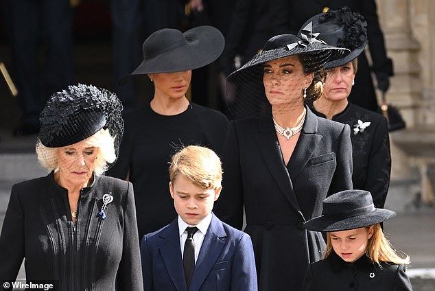 According to royal expert Camilla Tominey, writing in the Telegraph, the job of making sure the 'Sussexes are made to feel part of the sombre proceedings' appeared to have fallen to Sophie'