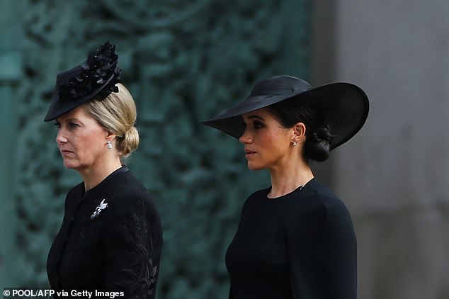 Sophie and Meghan travelled together in a car down The Mall ahead of the Queen's State Funeral in September 2022