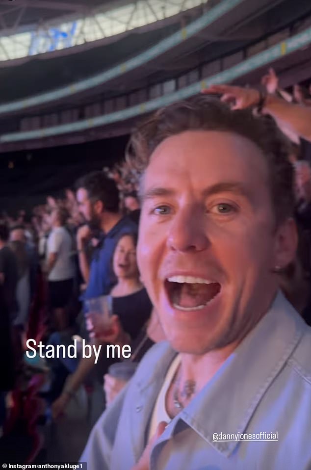 The family were also joined by singer Anthony Kluge, who has co-written songs with McFly, as he posted a video of Danny singing Stand By Me to his Instagram
