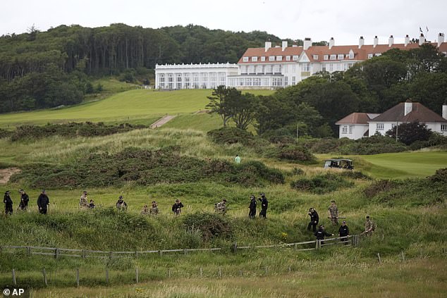 Searches continue at Trump Turnberry this morning amid the high-profile visit