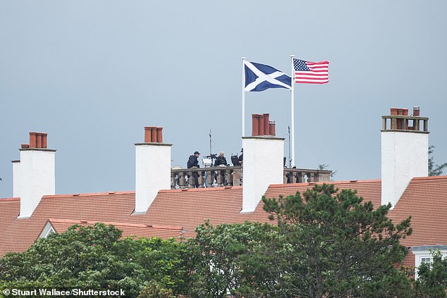 The roof of the clubhouse is occupied by security staff and police snipers