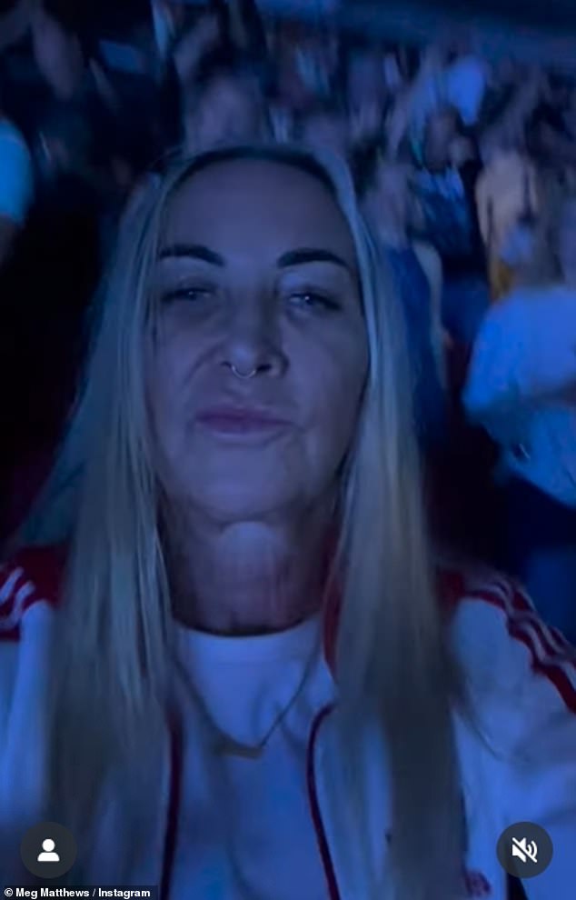 In other clips shared to Instagram, Meg filmed herself with a group of pals in the crowd and appeared to be having the time of her life