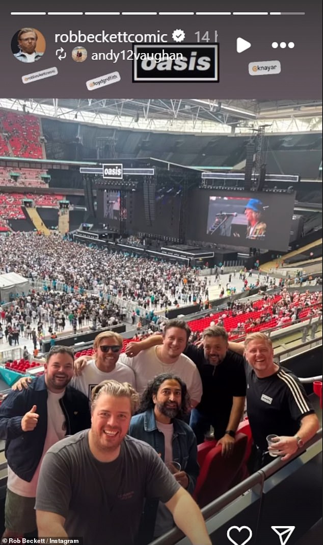 Rob Beckett was also in attendance with a group of pals