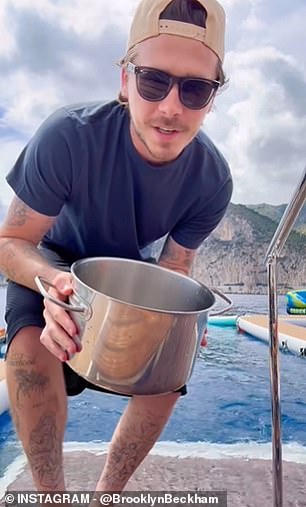 That comes just days after Brooklyn left fans disgusted as he shared a video of him cooking a pasta dish using water from the ocean on Instagram on Monday