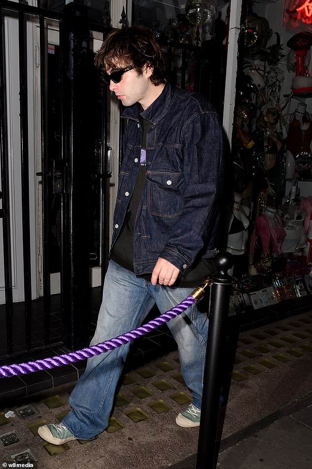 While the Rolling Stones party continued into the early hours of the morning, the Gallaghers also descended on to the venue for the Oasis afterparty (Lennon is pictured)