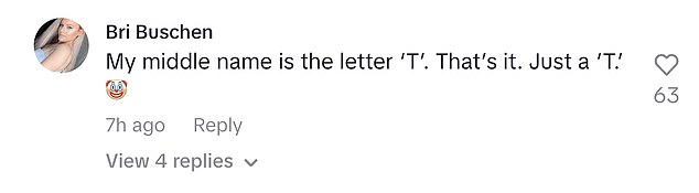 Those in the comments were sympathetic to Mickie's plight, with most pointing out the unusual choice for her middle name - Lettuce