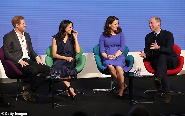 The 'Fab Four' are pictured at the first Royal Foundation forum summit in February 2018