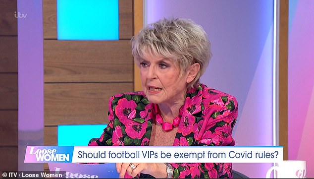 After Denise blasted football fans for being able to gather in London, Gloria hit out: 'Hang on just one second. Not anyone in the country doesn't want lockdown to end and the double standards are very hard to understand
