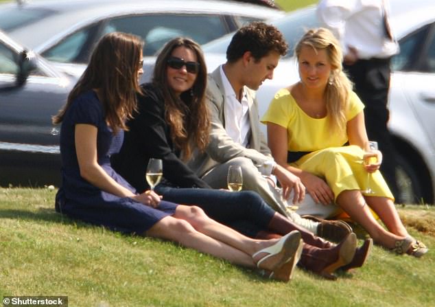 Kate and her sister Pippa Middleton (left) sip champagne with friends, Thomas Van Straubenzee and Melissa 'Missy' Percy, at the Audi Polo Challenge Polo in May 2009