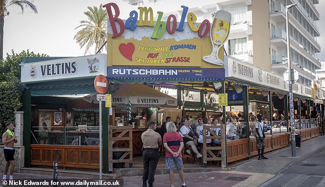 Bamboleo is one of many busy German pubs on the Carrer del Pare Bartomeu Salvà, a street in Arenal that is packed with bars