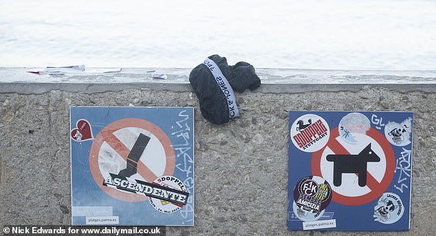 A pair of boxers left by the beachfront in the early hours of the morning