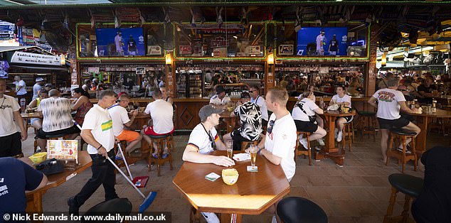 The inside of Bamboleo. The beerhall sold German beers including Veltins Pilsner