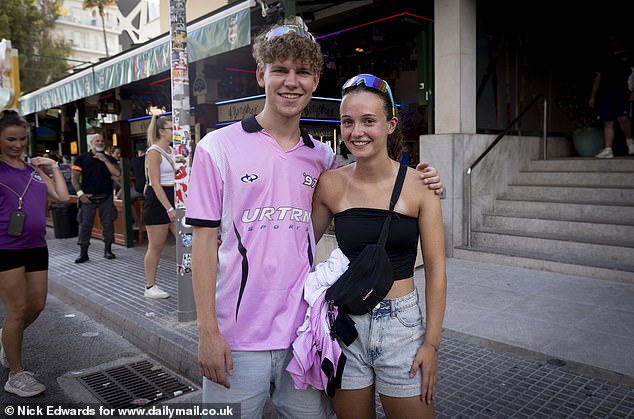 Mattes Jakel (left) and Jule Kuhr (right) were visiting Arenal for the night and told how the area is so heavily German they had already bumped into people they knew from their hometown