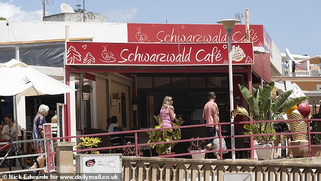 A popular German cafe in another German stronghold, Peguera. The area is full of German eateries and souvenir shops with German merchandise