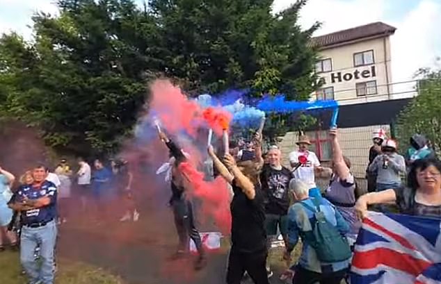 Footage of the demonstration ended with the organisers thanking people for coming, with one speaker saying: 'You have done yourselves proud'