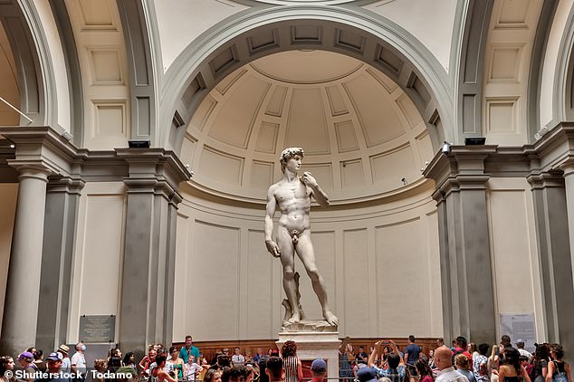 The Galleria dell ’Accademia di Firenze, the location of Michelangelo's David, (pictured) is a five-metre-high marble sculpture that serves as one the world's most famous artistic masterpieces