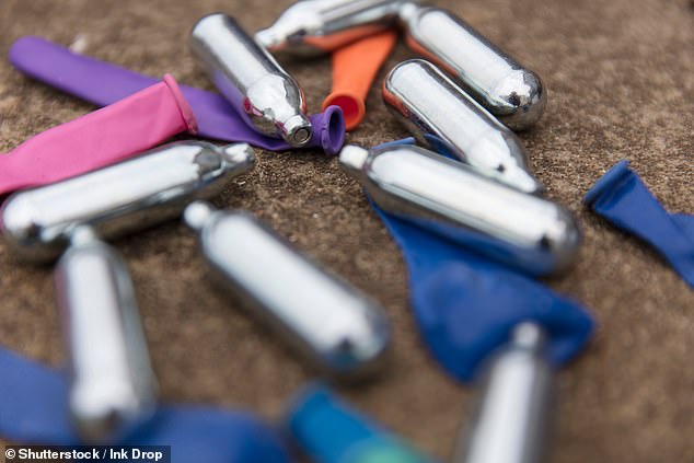 Also known as nitrous oxide, the gas is usually sold in small canisters which deliver a dose to fill a single ballon