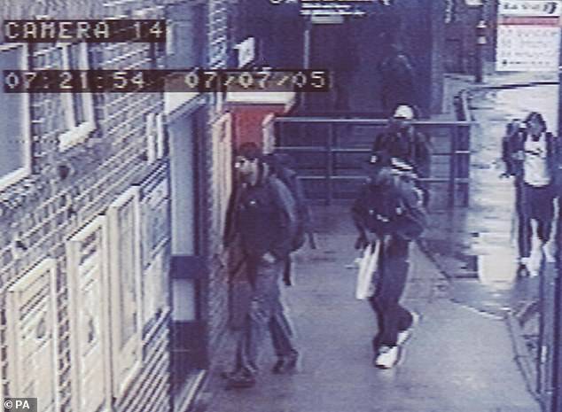While Lewthwaite was married to Germaine Lindsay he was plotting with three more jihadis to commit mass murder on London's Tube network. Here are the four men - in CCTV provided by the Met Police - arriving at Luton train station at 7.21am on Thursday July 7