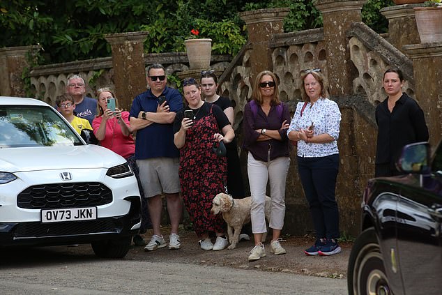Locals were left disappointed as the newlyweds left via a private enterance, with one describing the move 'quite uncharitable'