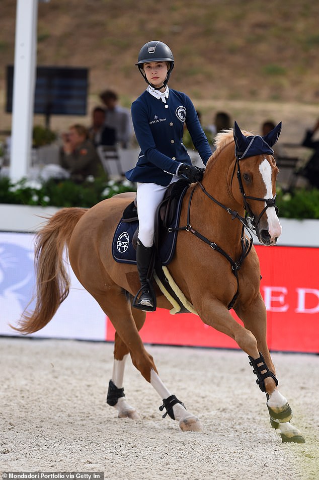 Eve is herself a talented horsewoman. Pictured at the Circus Maximus in Rome in 2021