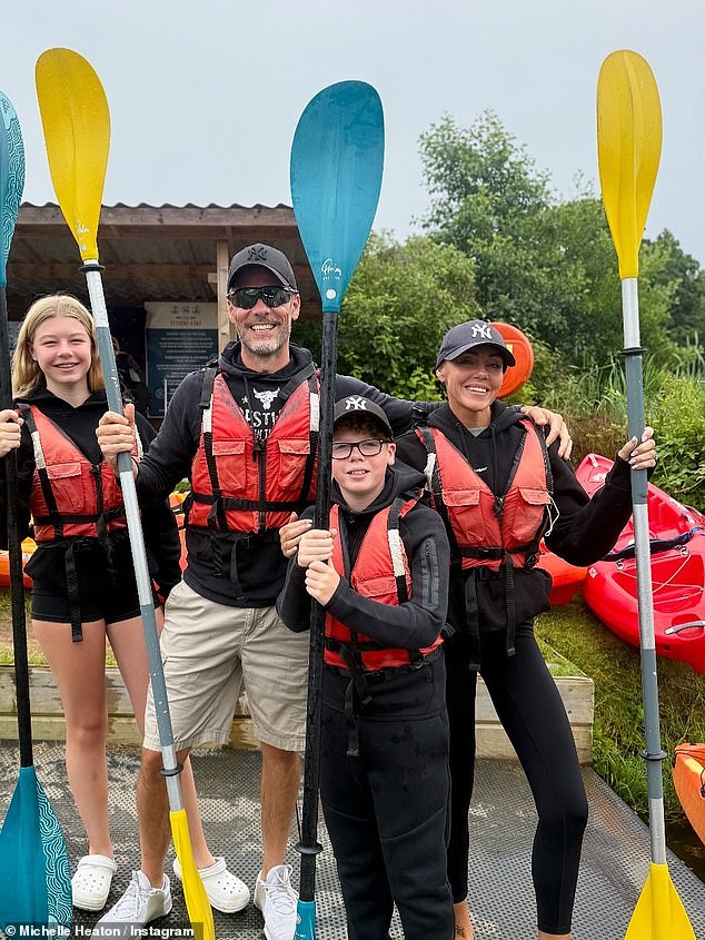Earlier in the day, Michelle enjoyed a wholesome outing kayaking with her husband Hugh and their children, Faith, 13, and AJ, 10, before winding down at their private jacuzzi