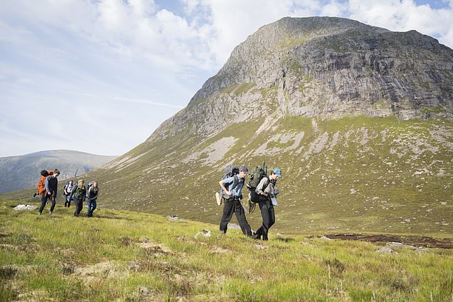 The pupils followed the same route past some of the stunning peaks of the Scottish Highlands