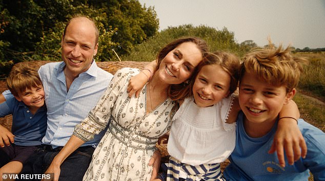 Prince William, Catherine, Princess of Wales, Prince George, Princess Charlotte and Prince Louis