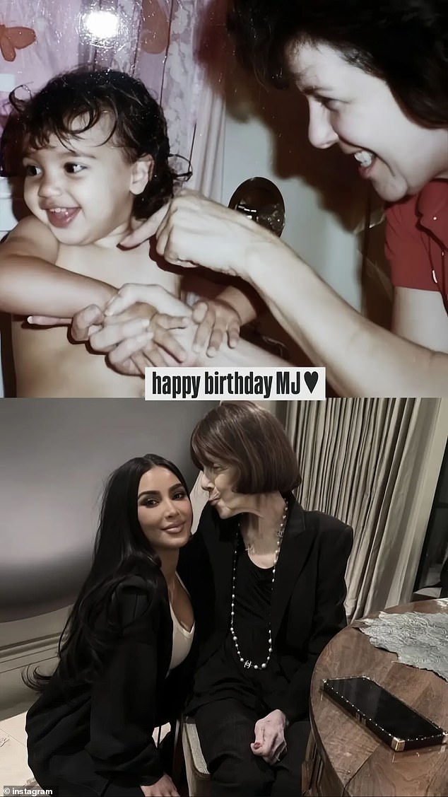 Meanwhile, 44-year-old Kim Kardashian wished her grandmother a happy birthday by reposting collages of photos originally shared by fan accounts