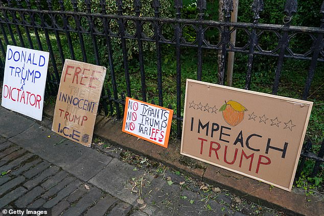 There were no shortage of signs that protestors had made to bring with them to the protest