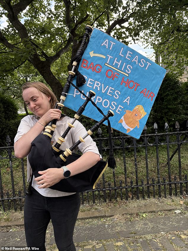 This woman found a uniquely Scottish way to protest Trump's presence