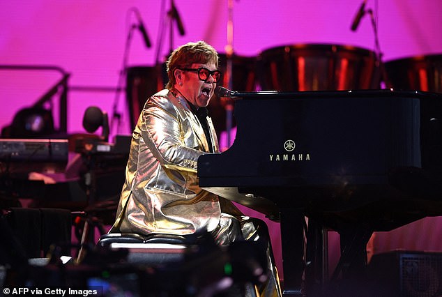 The rift occurred when John, 78, told Rolling Stone in 2011 that Joel, 76, needed to go to rehab following a several cancellations on the most recent leg of their Face to Face tour; Pictured in Pilton, England in June 2023