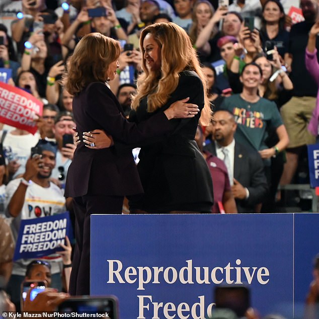 Trump singled out reported payments of '$11 million to singer Beyoncé' for an endorsement, which saw the artist appear on stage with Kamala Harris but not perform