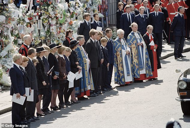 Billions of mourners watched the proceedings including the deeply sad images of the young Prince Harry and Prince William walking behind their late mother's coffin