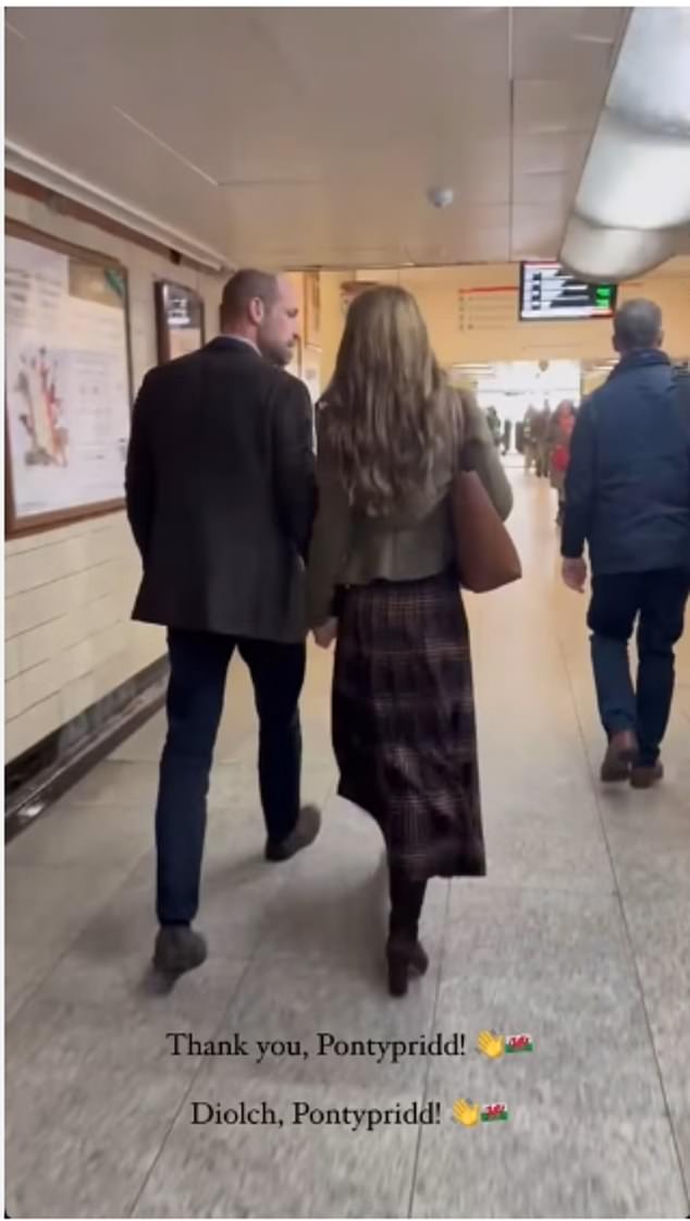 On X, the Waleses shared a video of them holding hands in Pontypridd, Wales