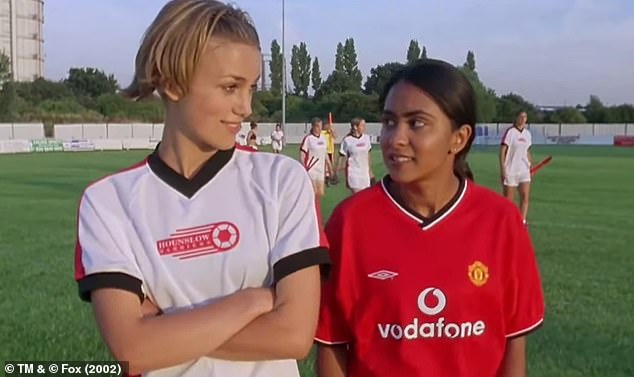 She said: 'A lot has changed since the original movie, but I think that people still don't think that women should play football. There are people who still don't take it seriously, although the Lionesses are riding high'