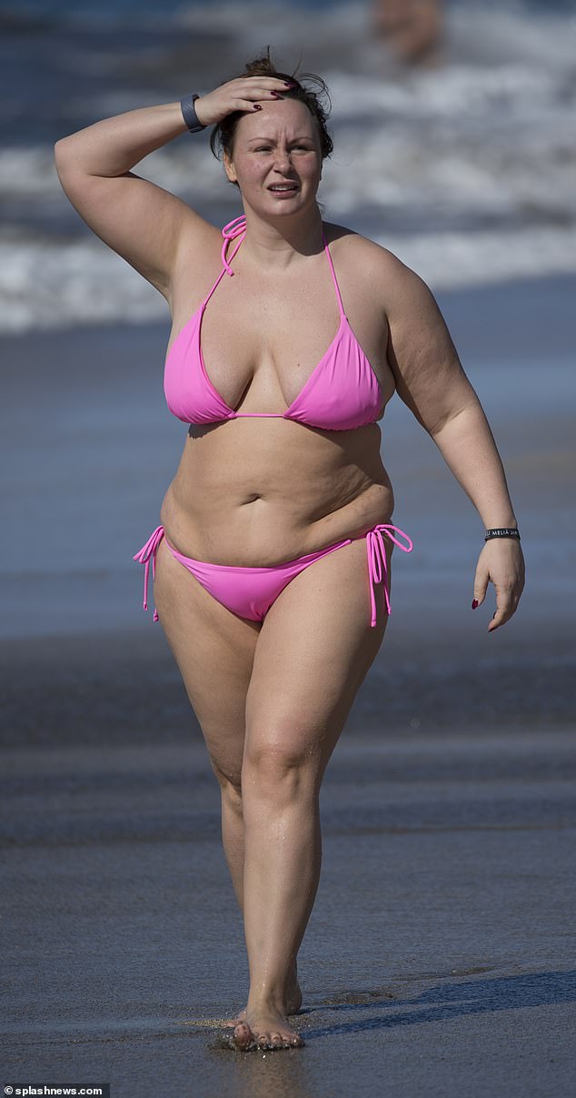 The Big Brother star, whose weight has yo-yoed between seven and 17 stone over the past four years, spoke about the side effects from overeating once a gastric band is fitted (pictured 2018)