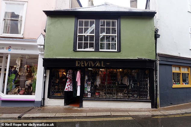 Pictured: An independent store called Revival. The market town sits within the South Devon Area of Outstanding Beauty and so attracts many visitors to the area