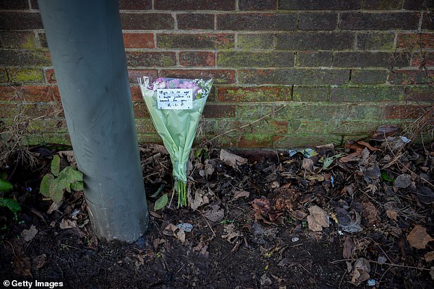 Floral tributes laid at the scene of the stabbing in Ilkestone in the days following the attack