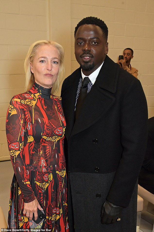 Gillian Anderson and Kaluuya attend the Burberry Spring/Summer 2023 runway show